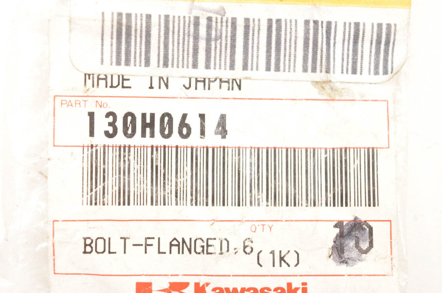 New OEM Kawasaki 130H0614 Flanged Bolt Qty 3 NOS