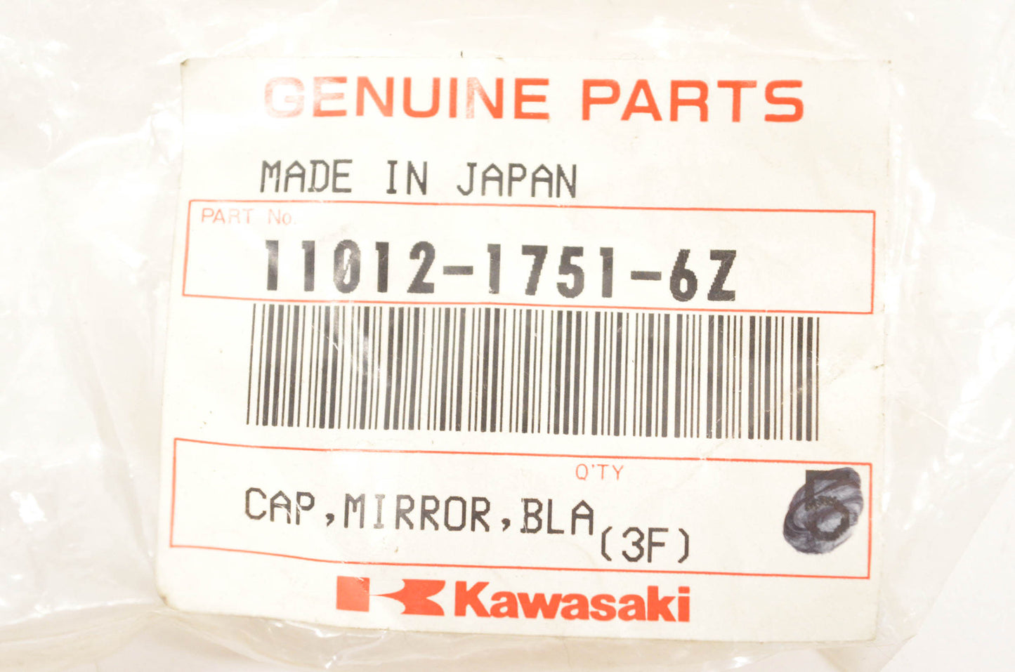New OEM Kawasaki 11012-1715-6Z Black Mirror Cap NOS