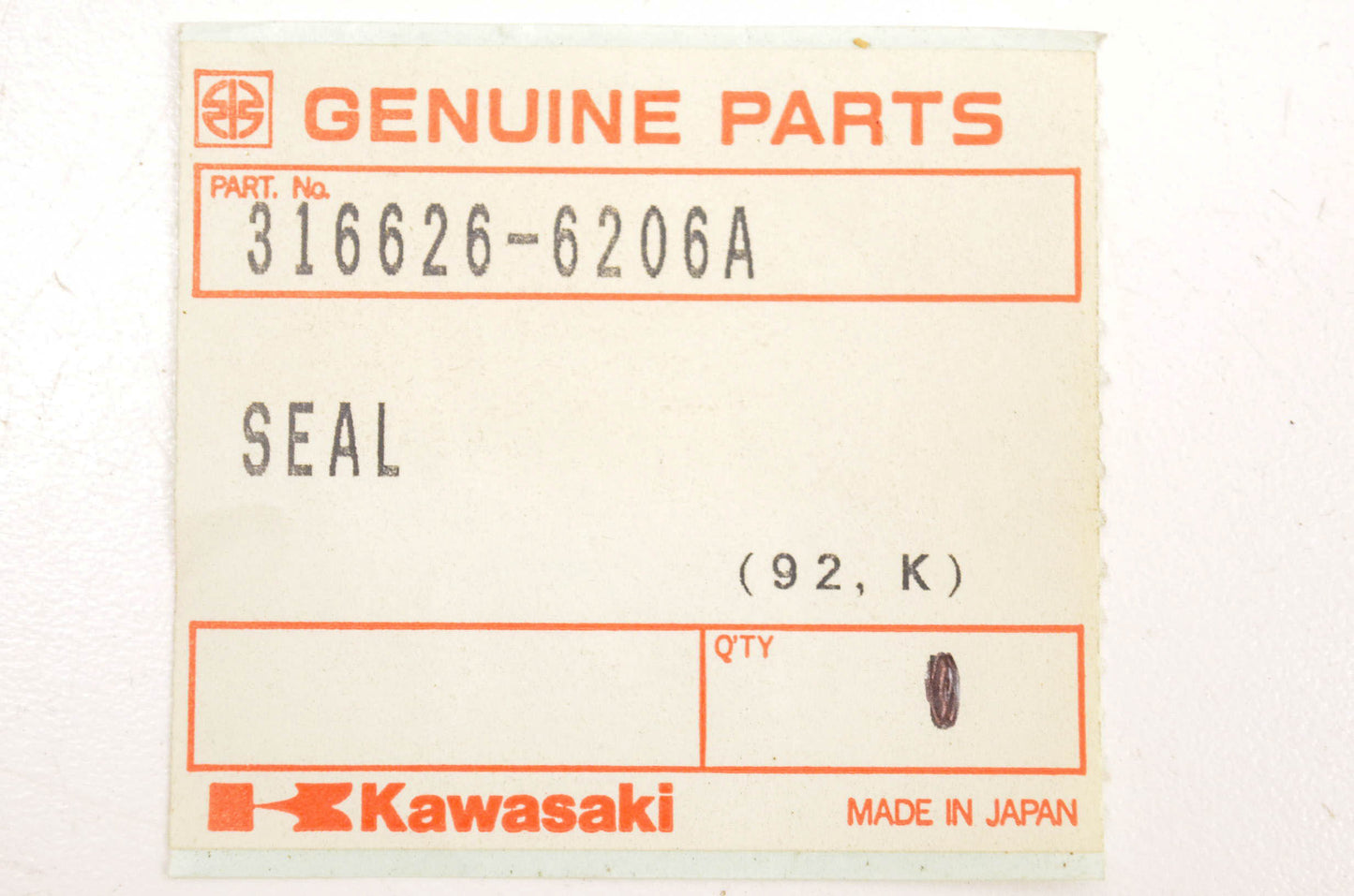 New OEM Kawasaki 316626-6206A Seal NOS