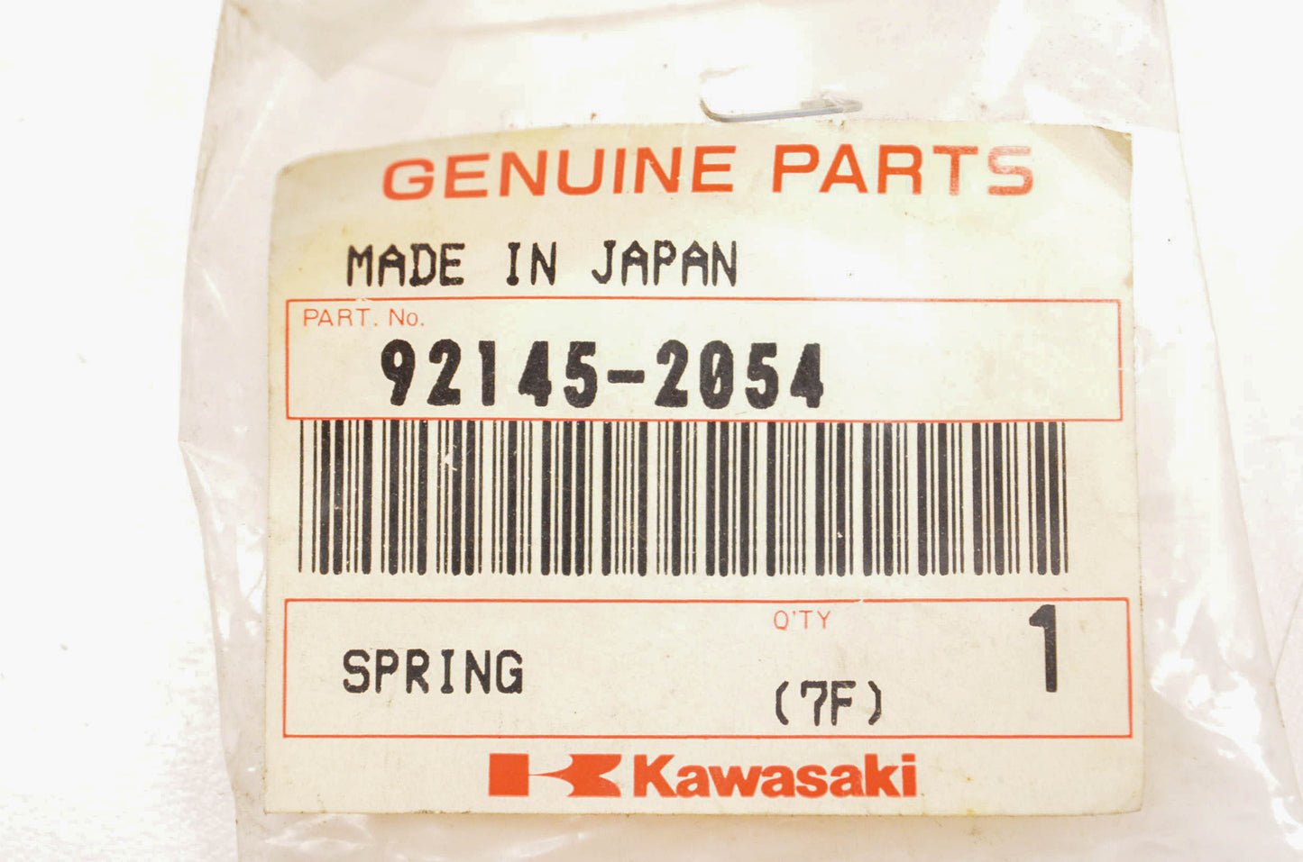 New OEM Kawasaki 92145-2054 Spring NOS