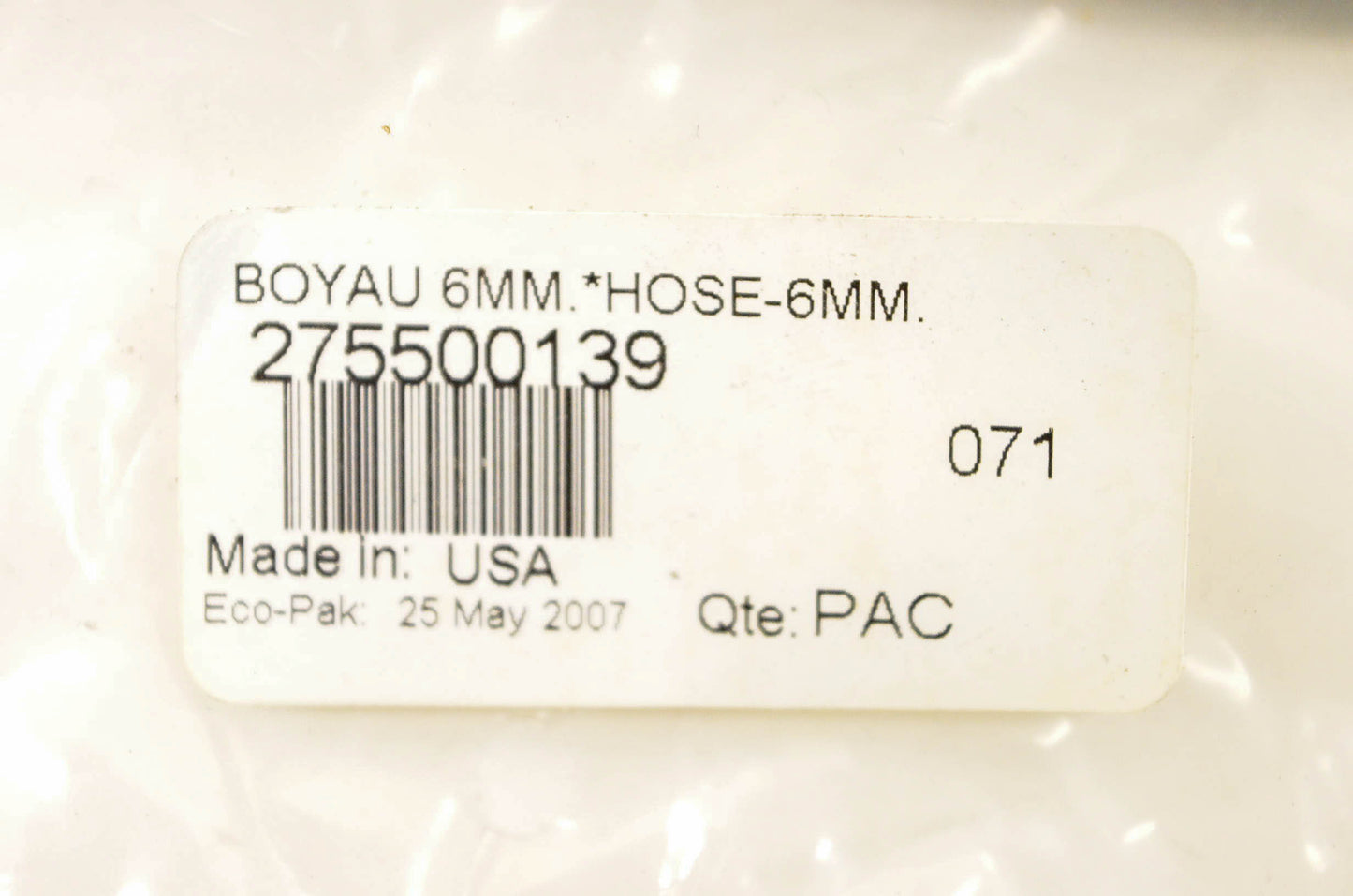 Sea-Doo 275500139, P275500139 Boyau 6mm Hose