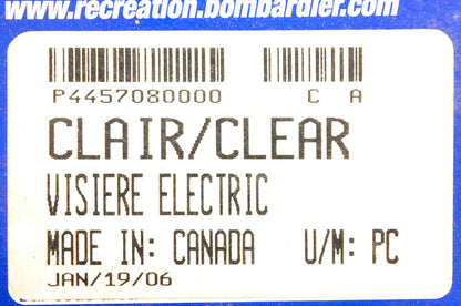 Bombardier 4457080000, P4457080000 Clear Electric Visor