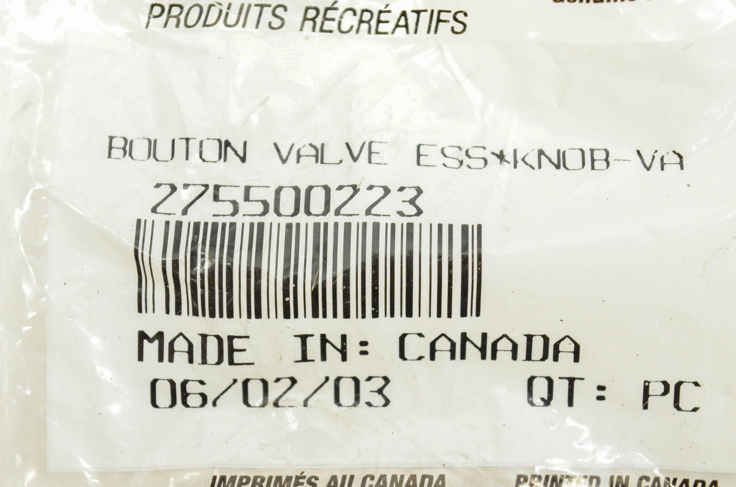 Sea-Doo 275500223, P275500223 Fuel Valve Knob Deep Purple