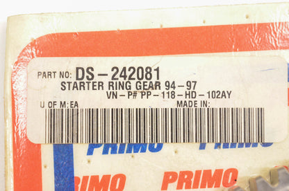 Primo DS-242081, PP-118-HD-102 Starter Ring Gear NOS