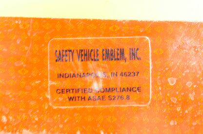 Safety Vehicle Emblem Inc Slow Moving Vehicle Plastic Emblem w/ Bracket NOS
