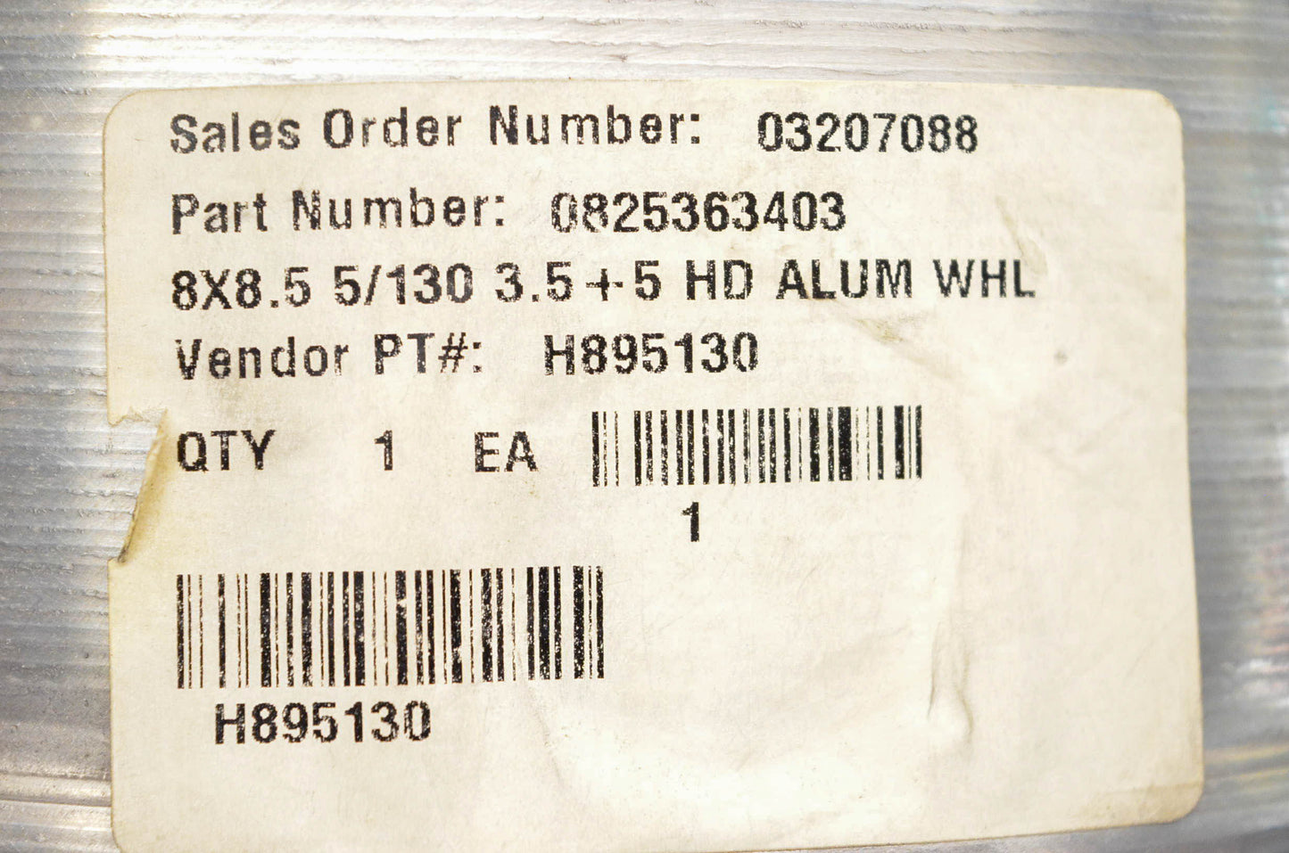 ITP 825363403, H895130, 57-9333 8x8.5 5/130 3.5+5 HD Alum Wheel NOS