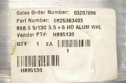 ITP 825363403, H895130, 57-9333 8x8.5 5/130 3.5+5 HD Alum Wheel NOS