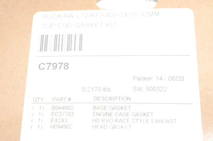 Cometic C7978 Top End Gasket Kit NOS
