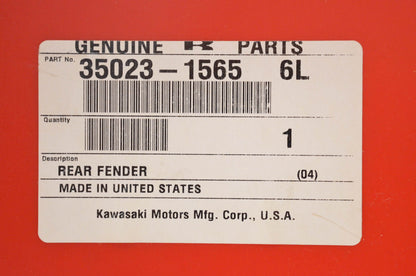 New OEM Kawasaki 35023-1565 Red Rear Fender NOS