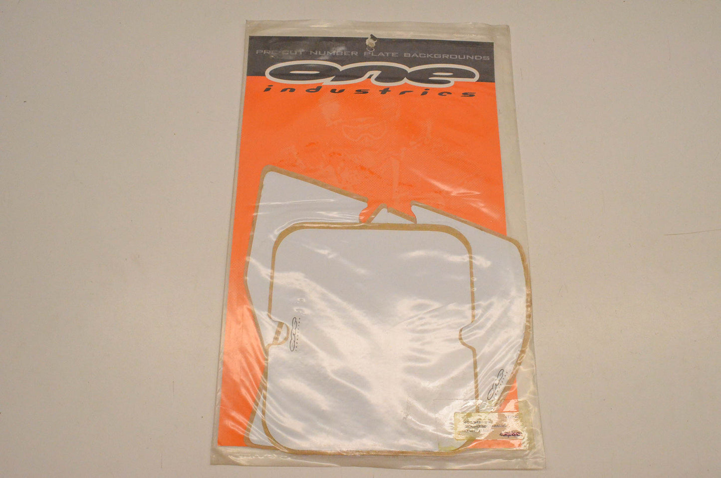 One Industries BG-KW080-WH Pre Cut Number Plate Backgrounds White NOS