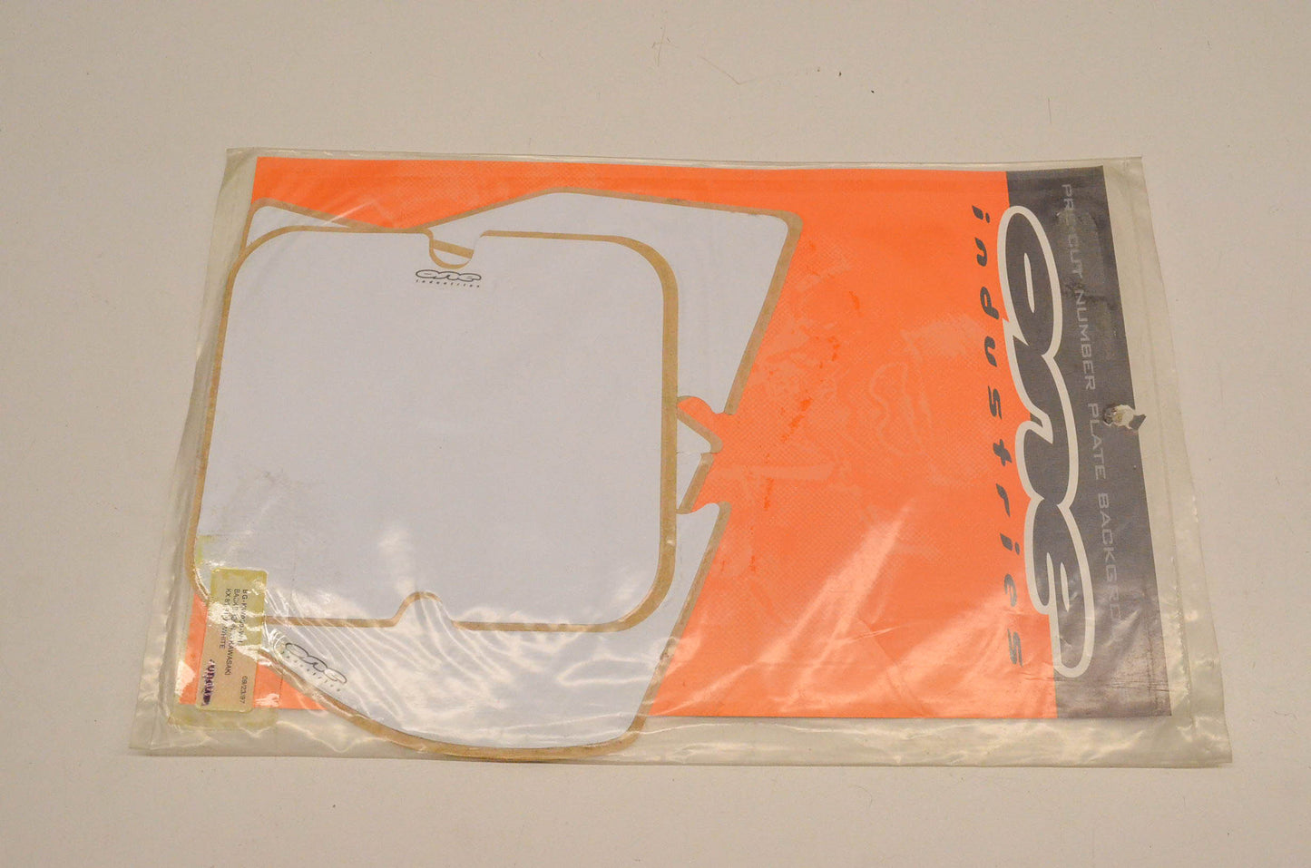 One Industries BG-KW080-WH Pre Cut Number Plate Backgrounds White NOS