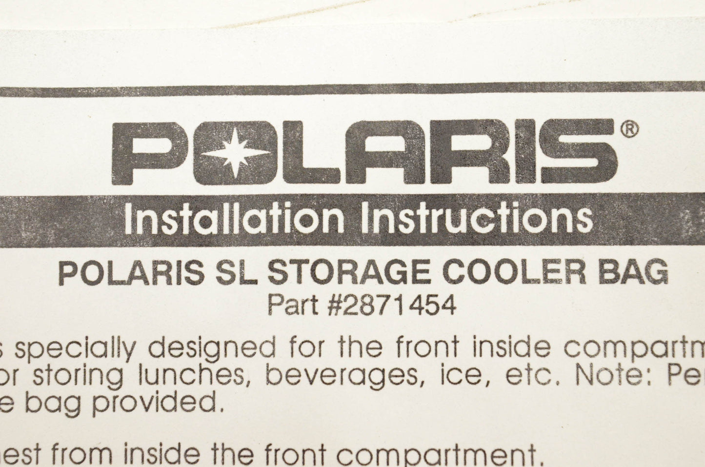Polaris 2871454 Purple Storage Cooler Bag NOS