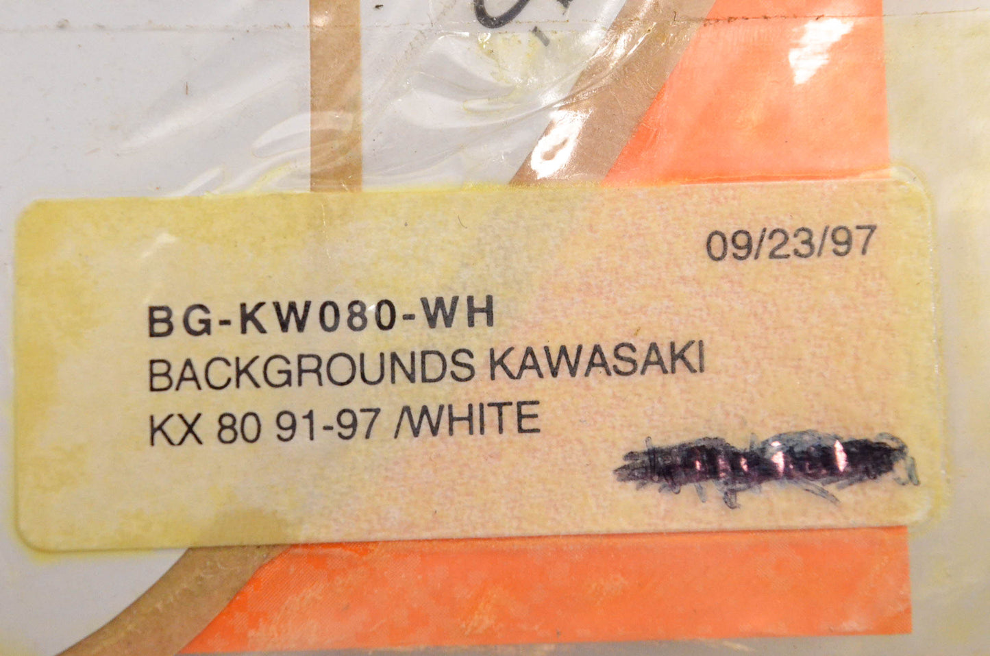 One Industries BG-KW080-WH Pre Cut Number Plate Backgrounds White NOS