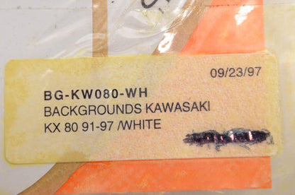 One Industries BG-KW080-WH Pre Cut Number Plate Backgrounds White NOS