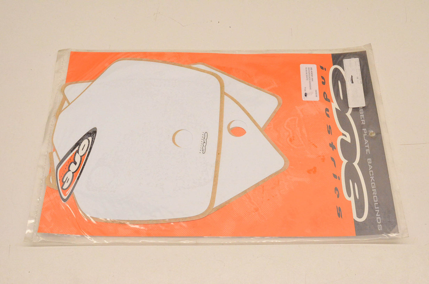 One Industries BG-KW081-WH Pre Cut Number Plate Backgrounds White NOS