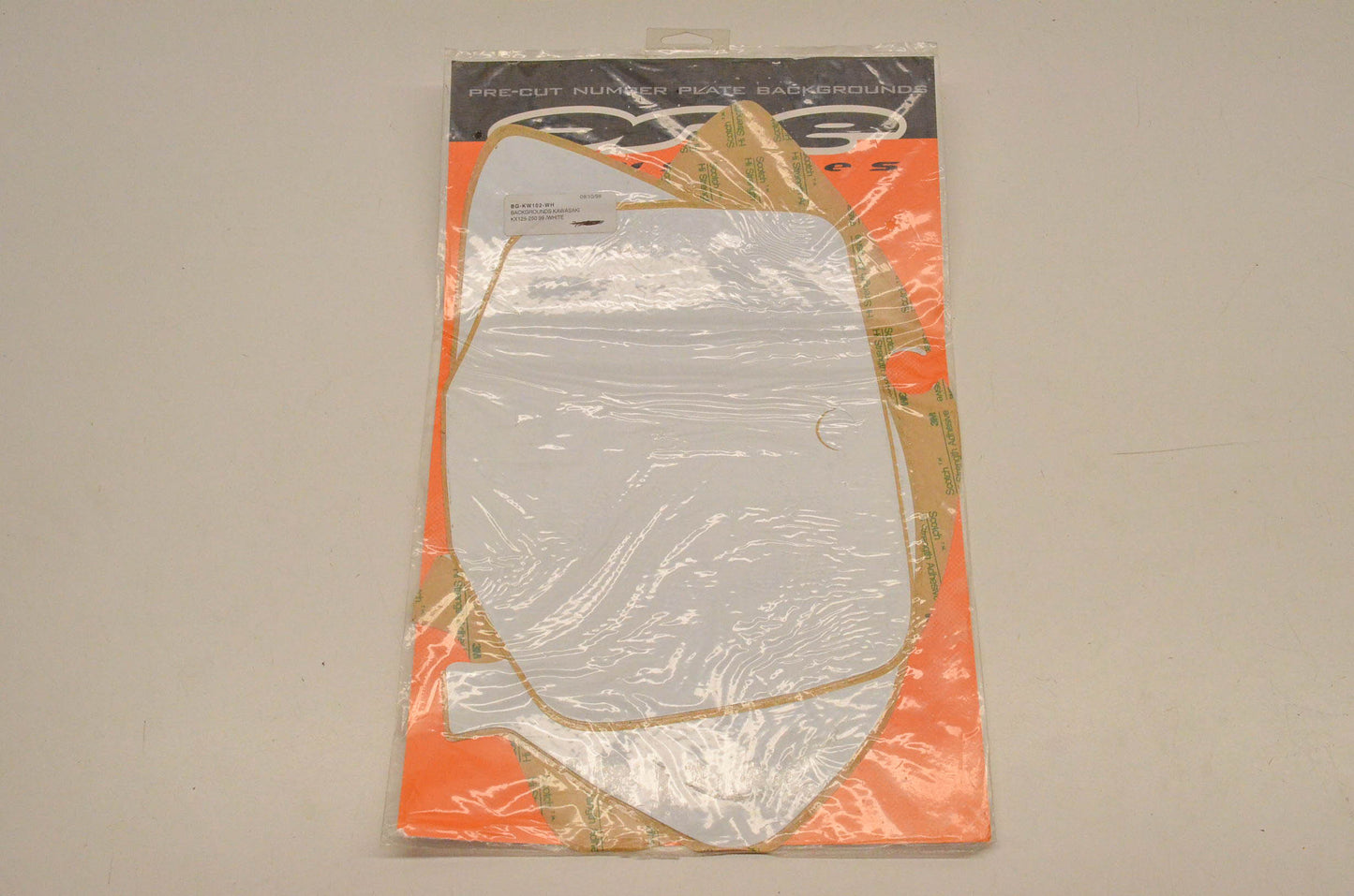 One Industries BG-KW1012-WH Pre Cut Number Plate Backgrounds White NOS