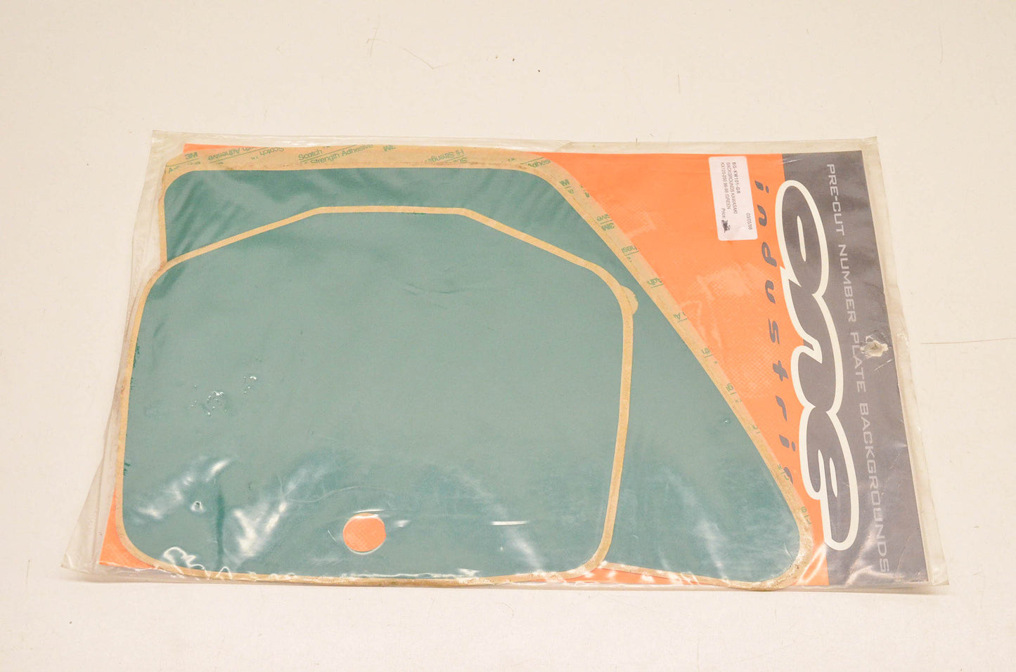 One Industries BG-KW101-GR Pre Cut Number Plate Backgrounds Green NOS