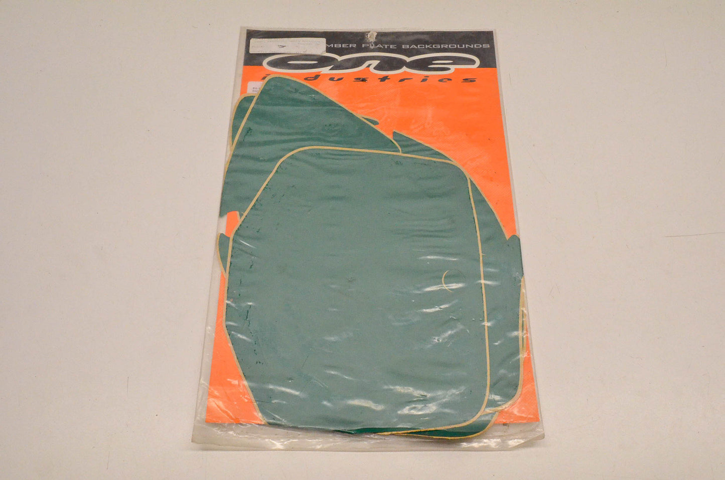 One Industries BG-KW102-GR Pre Cut Number Plate Backgrounds Green NOS