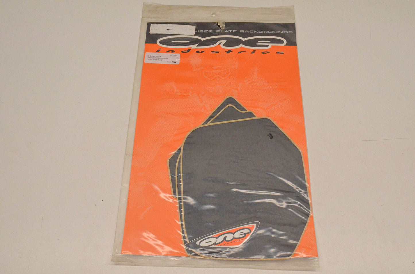 One Industries BG-YA080-BK Pre Cut Number Plate Backgrounds Black NOS