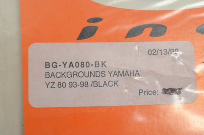 One Industries BG-YA080-BK Pre Cut Number Plate Backgrounds Black NOS