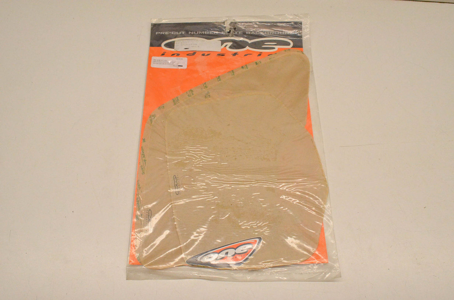 One Industries BG-KW101-CL Pre Cut Number Plate Backgrounds Clear NOS