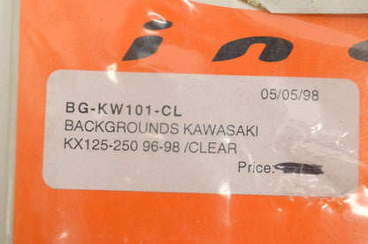 One Industries BG-KW101-CL Pre Cut Number Plate Backgrounds Clear NOS