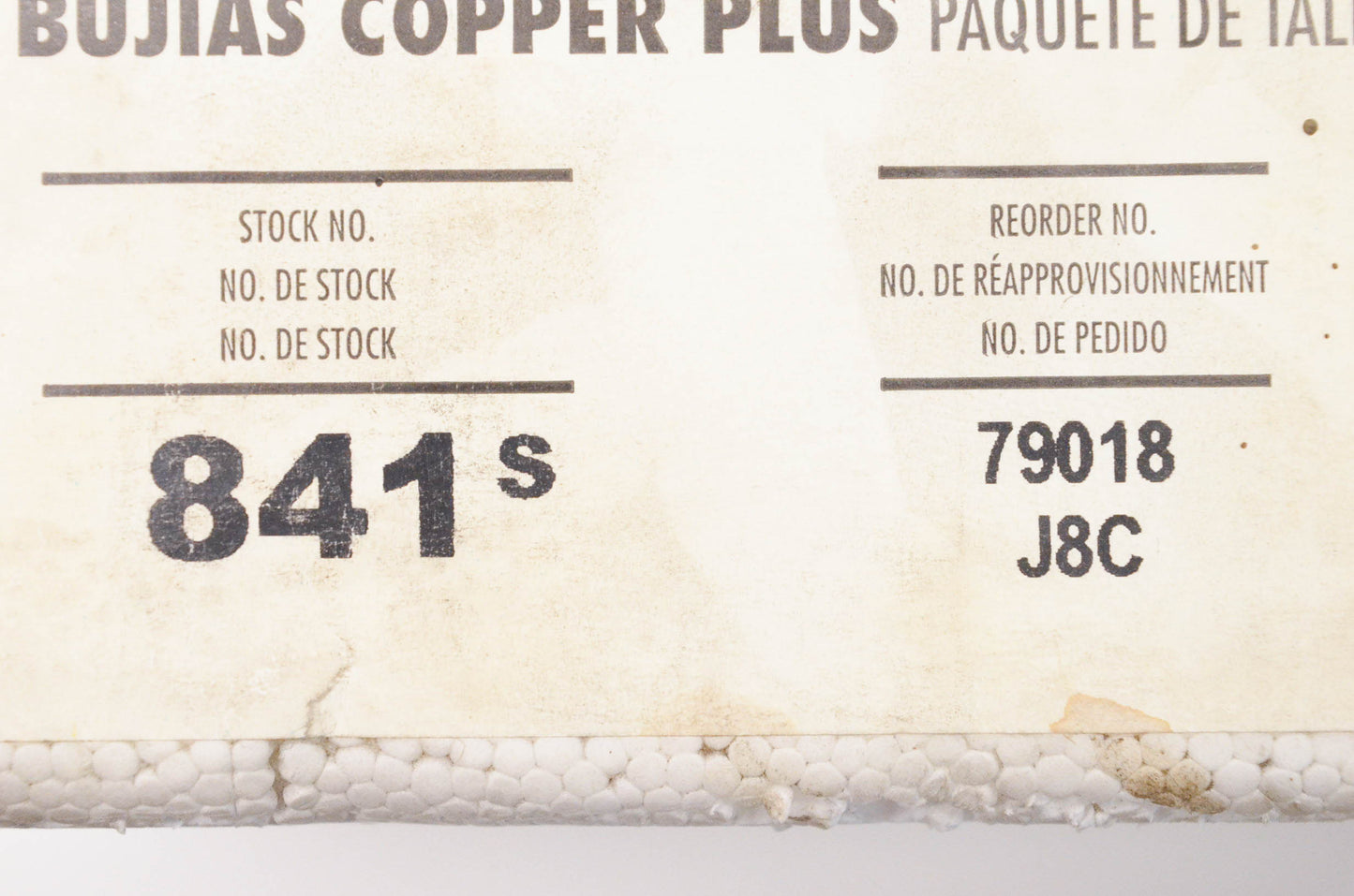 Champion 841S, 79018 J8C Copper Plus Spark Plug J8C NOS