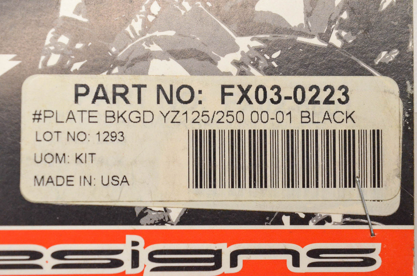 Factory Effex FX03-0223 Plate Background Black NOS