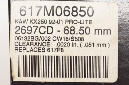 Wiseco 617M06850 Piston Kit NOS