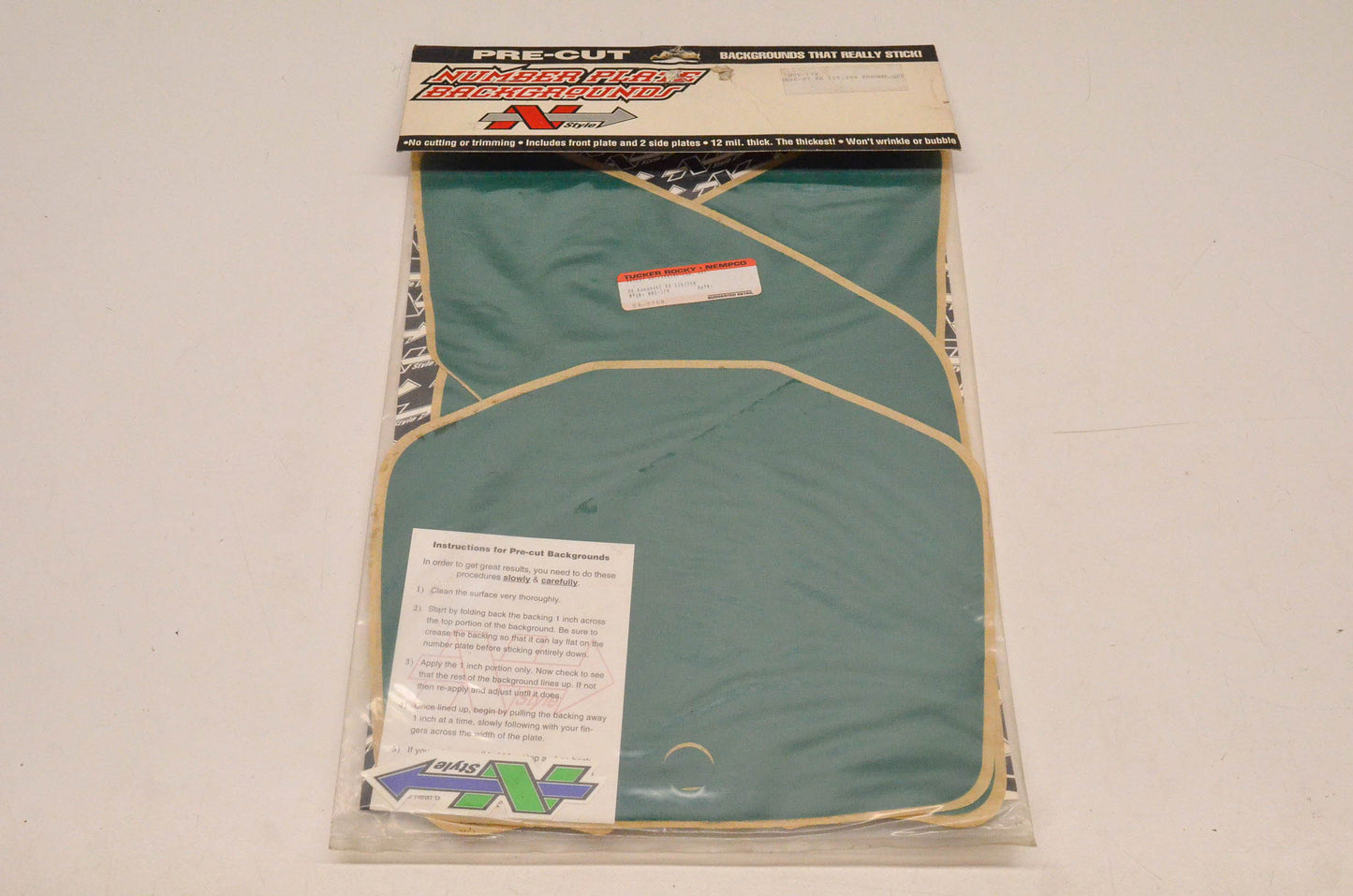 N-Style N05-179 Pre Cut Number Plate Backgrounds Green NOS