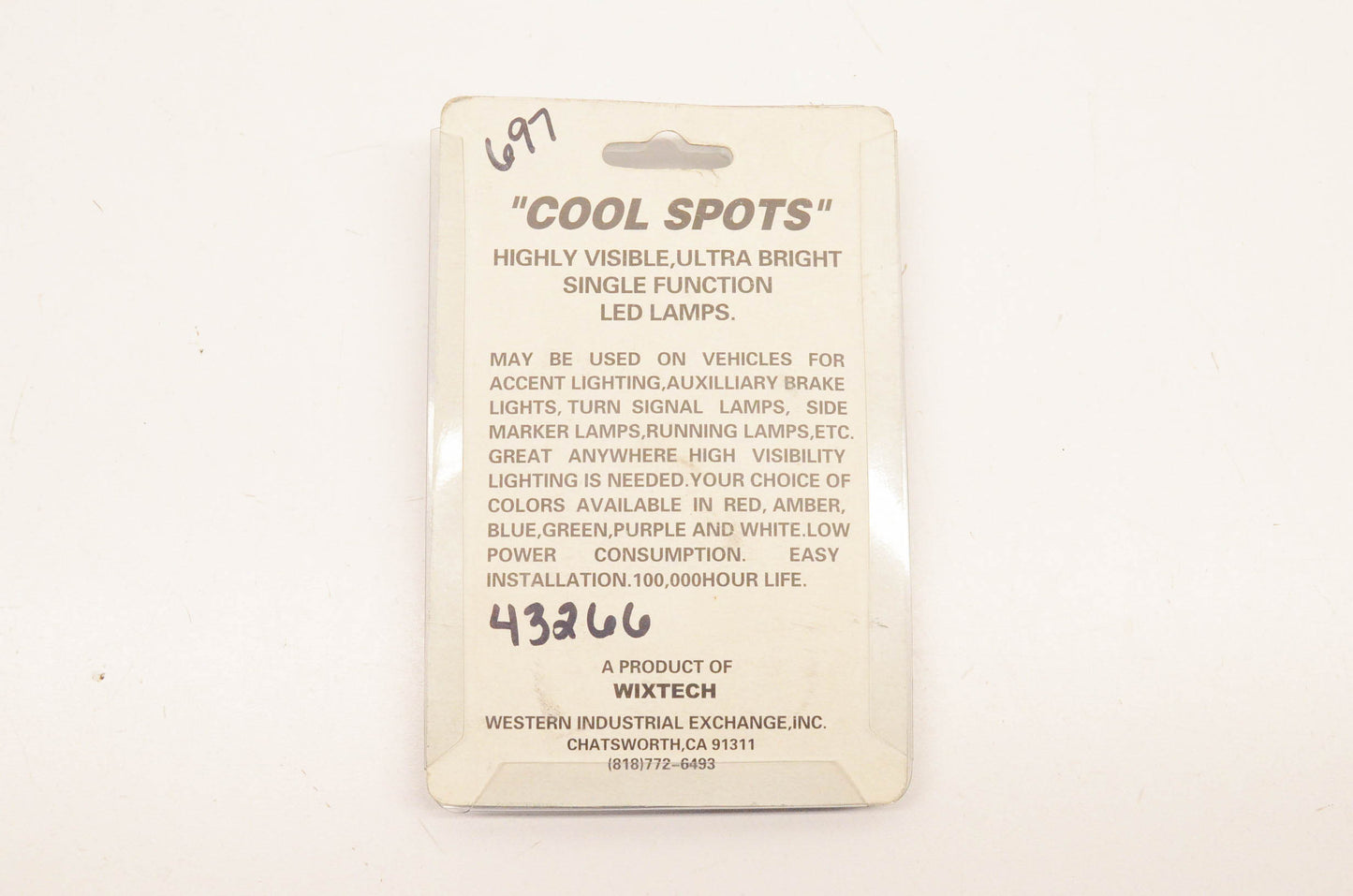 Wixtech 43266 Cool Spots LED Accessory Lamp Kit NOS
