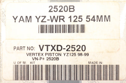 Vertex 2520B, VTXD-2520 Piston Kit NOS