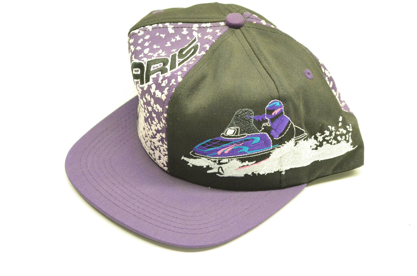 New OEM Polaris Vintage Purple Snowmobile Snapback Baseball Cap NOS
