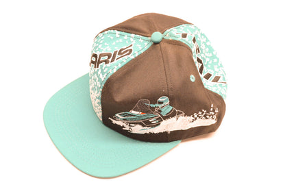 New OEM Polaris Vintage Teal Snowmobile Snapback Baseball Cap NOS