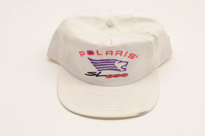 New OEM Polaris Vintage White SL650 Snapback Baseball Cap NOS