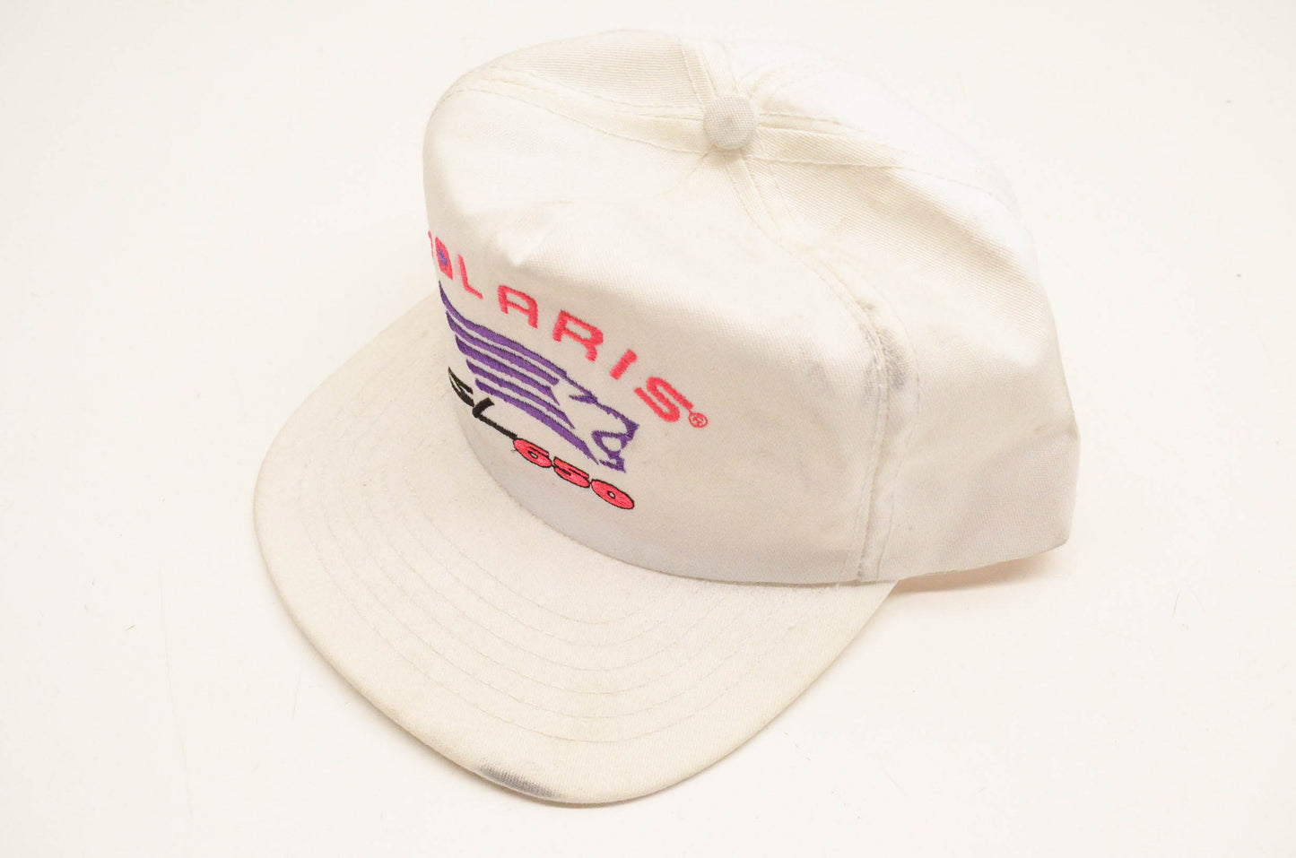 New OEM Polaris Vintage White SL650 Snapback Baseball Cap NOS