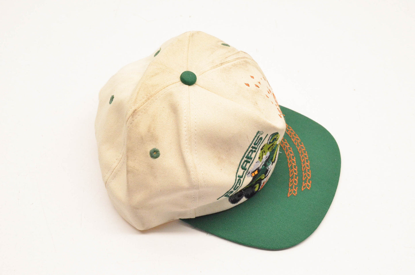 New OEM Polaris Vintage Canvas Green ATV Snapback Baseball Cap NOS