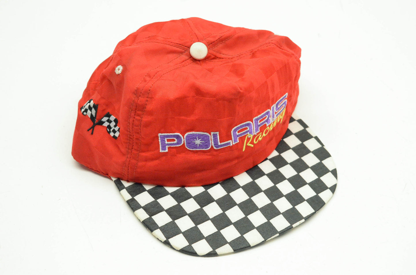 New OEM Polaris Vintage Red Racing Snapback Baseball Cap NOS