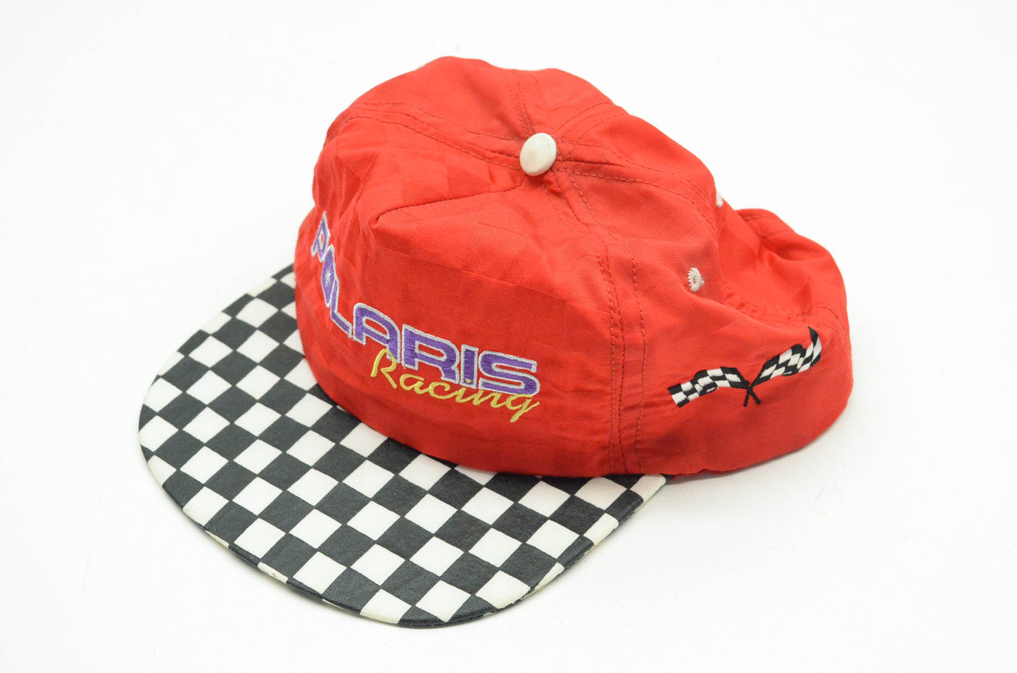 New OEM Polaris Vintage Red Racing Snapback Baseball Cap NOS