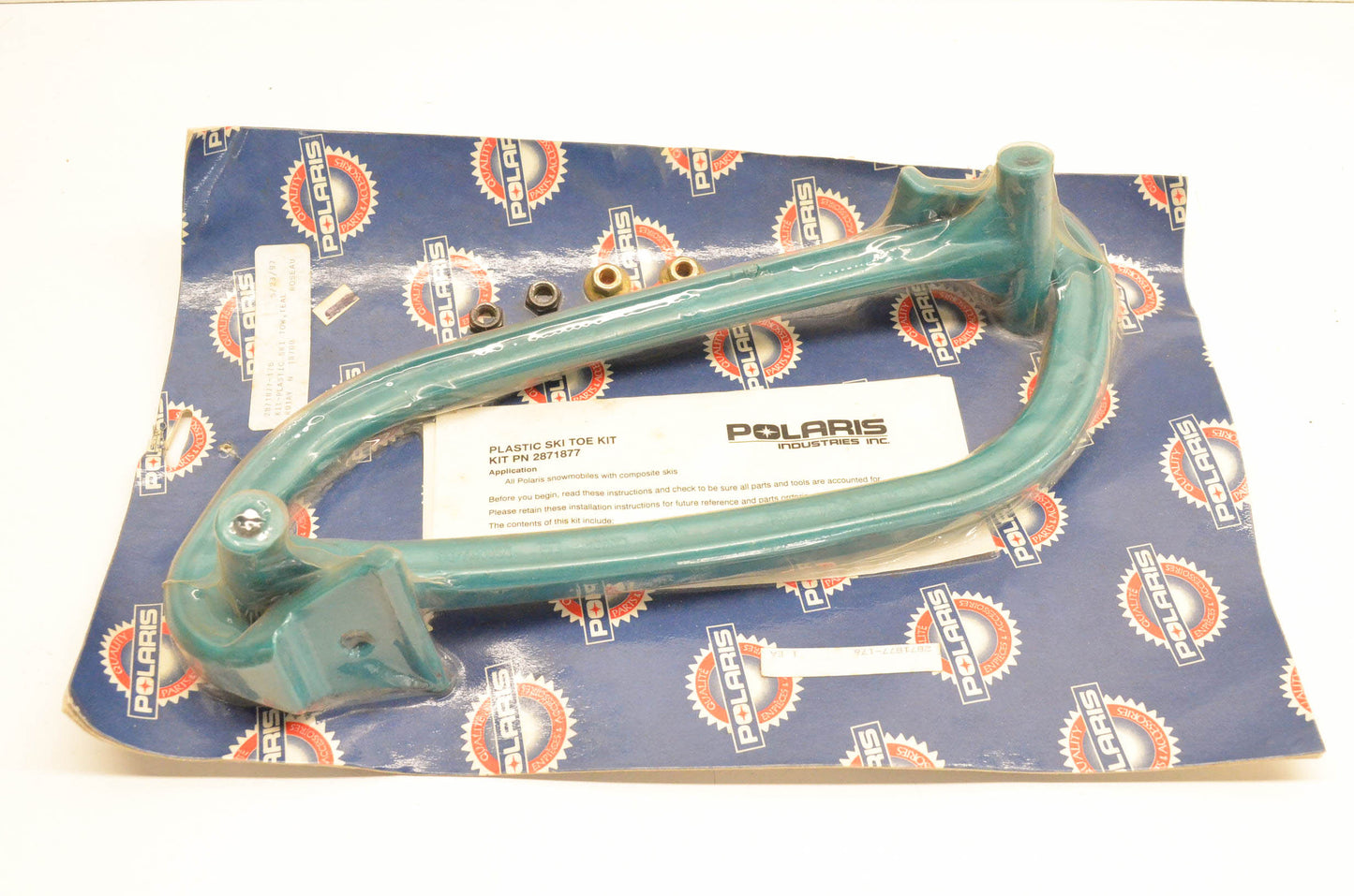 New OEM Polaris 2871877 Teal Plastic Ski Toe Kit NOS
