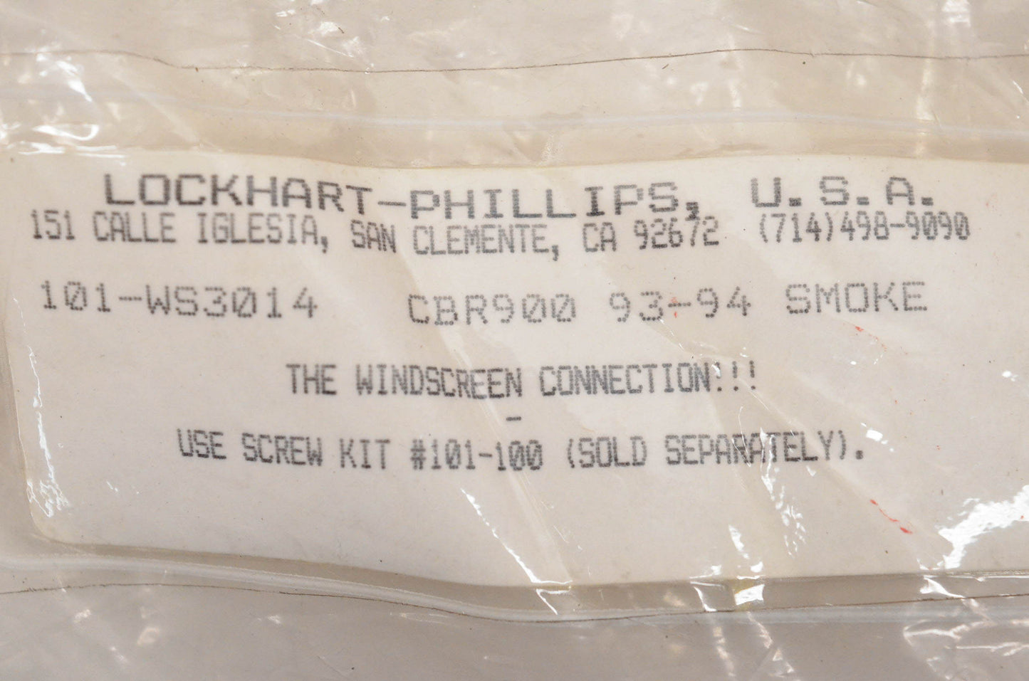 Lockhart Phillips 101-WS3014 Windshield Smoke NOS