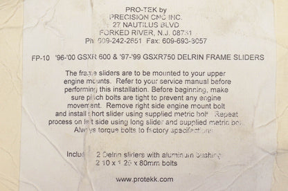 Pro-Tek PFB-10B Delrin Frame Slider Kit NOS