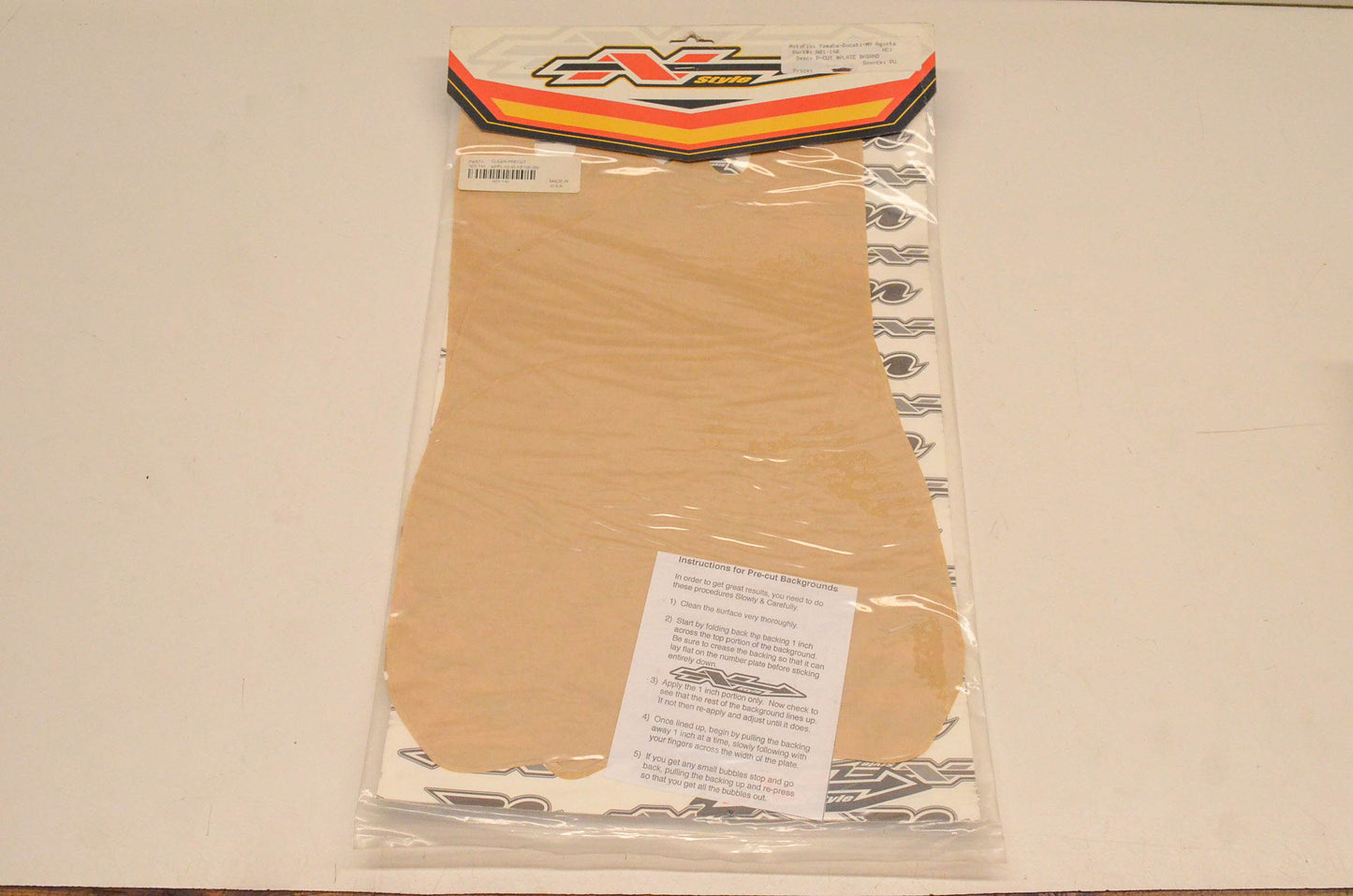 N-Style N01-140 Pre Cut Number Plate Background Clear NOS