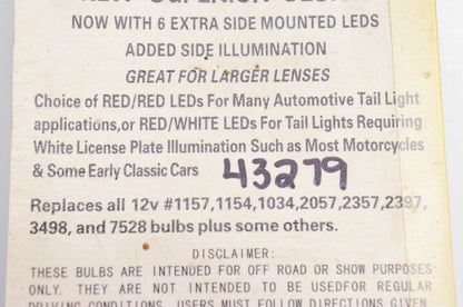 Wixtech 43279 Red/White LED Brake/Tail Light Bulb NOS