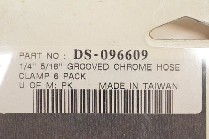 Drag Specialties DS-096609 Grooved Chrome Hose Clamps 6 Pack NOS