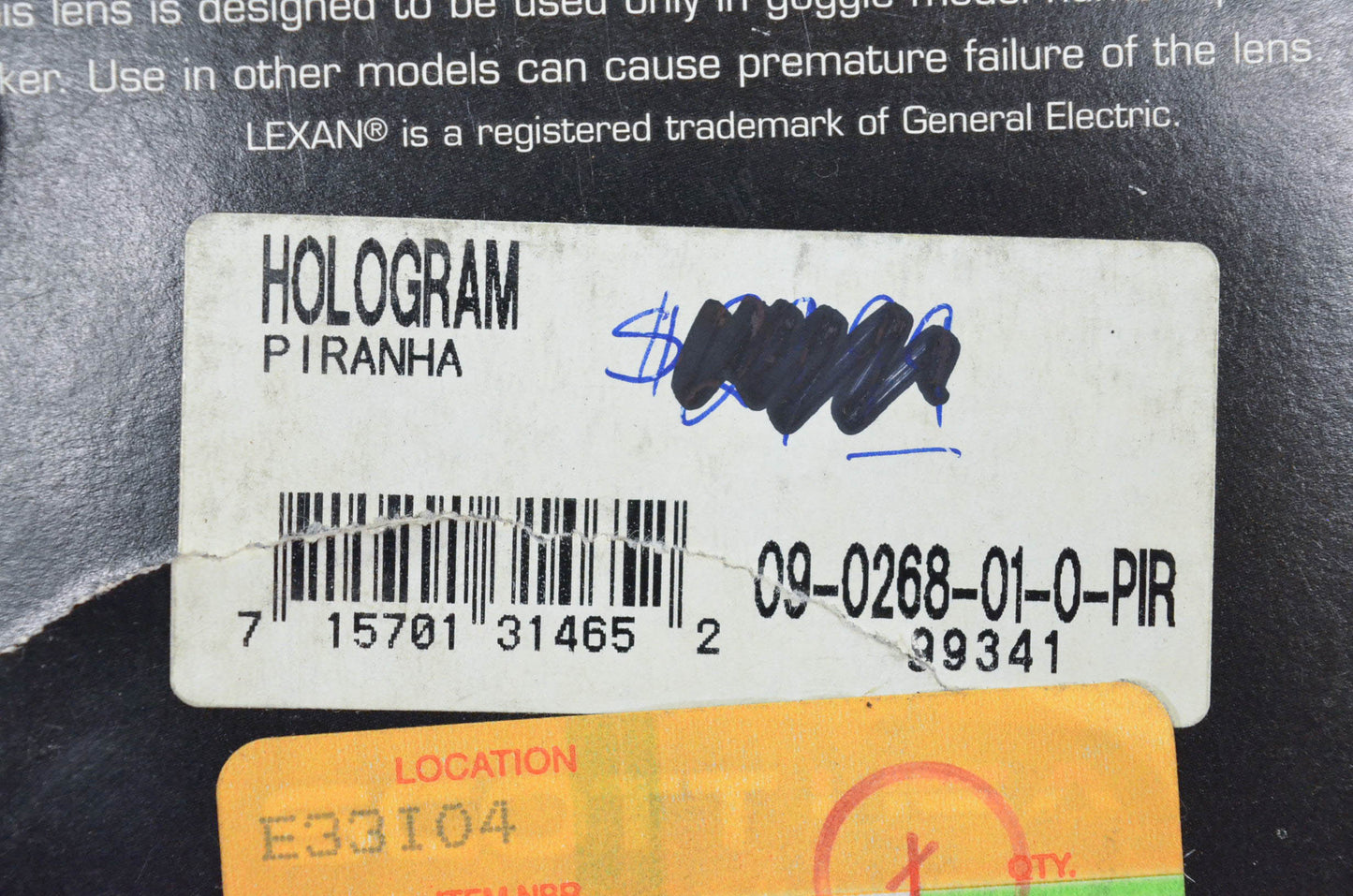 Scott USA 09-0268-01-0-PIR, 090268-01 Piranha Hologram Replacement Lens Set NOS