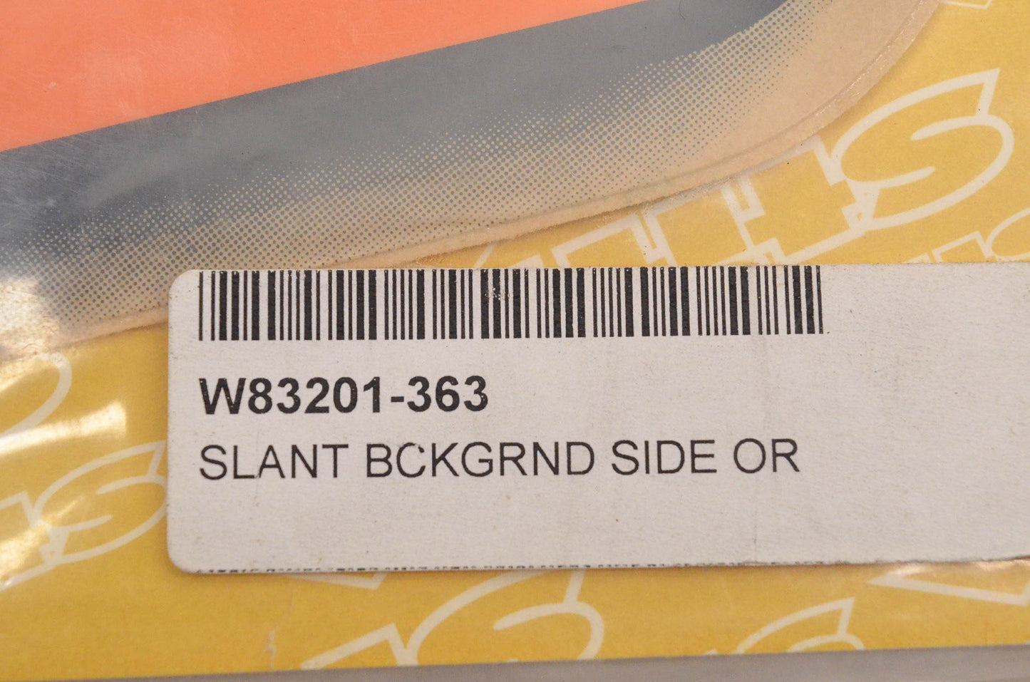 Stiffie W83201-363 Slant Background Side Orange NOS