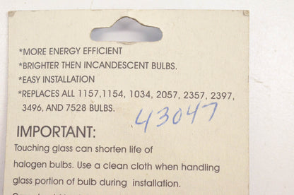 Super Spots 43047, 11571154 55W/10W Halogen Rear Brake/Tail Lamp Replacement Bulb NOS