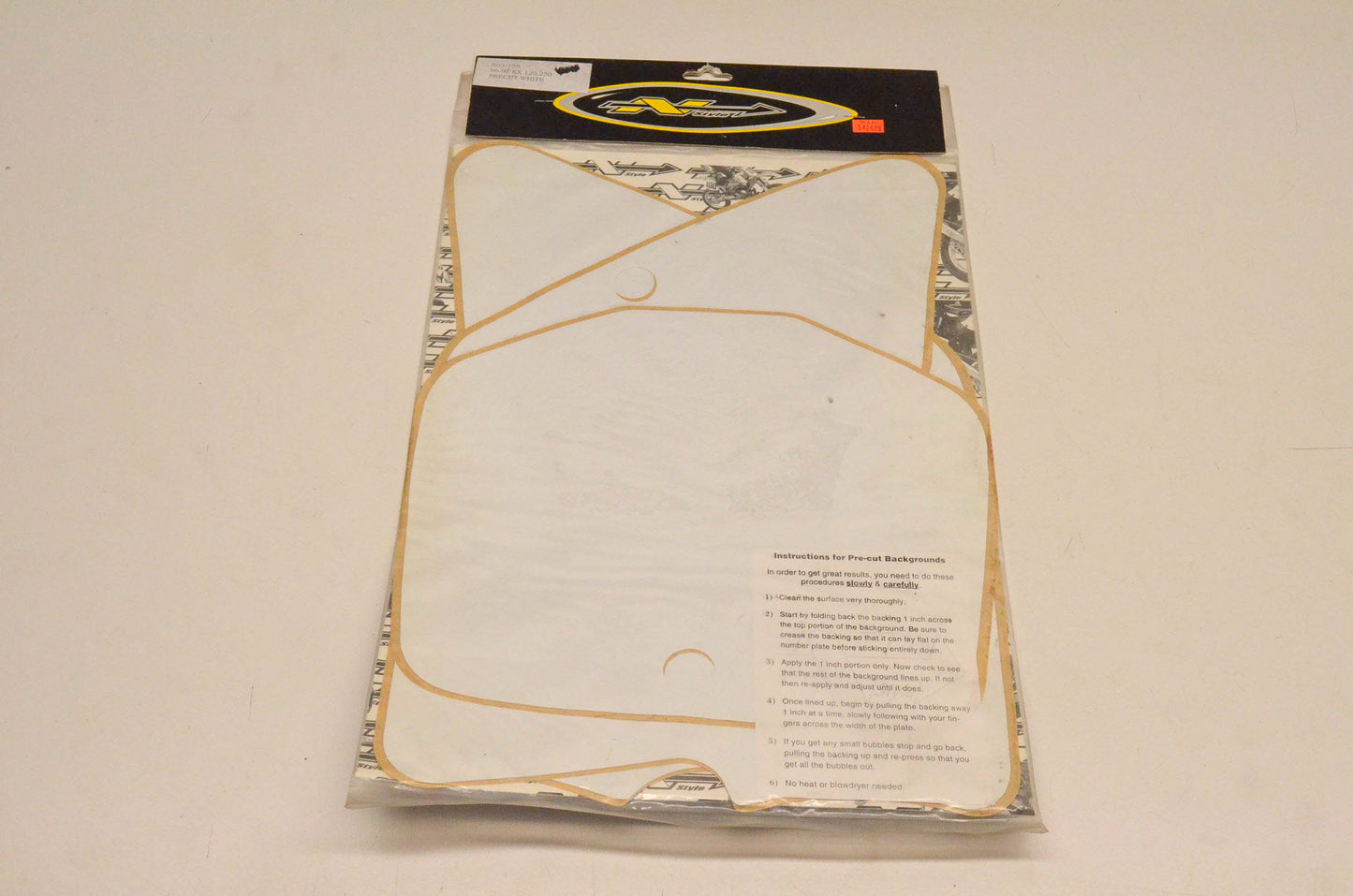 N-Style N03-179 Pre Cut Number Plate Background White NOS