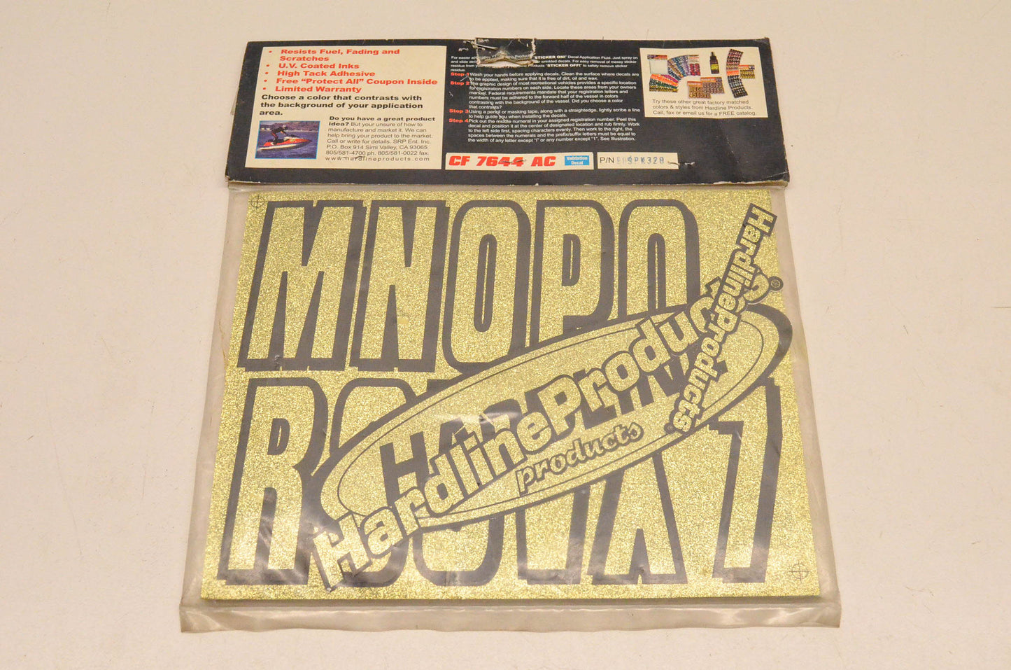 Hardline GOSPK320 Factory Matched Number Kit Gold Glitter NOS